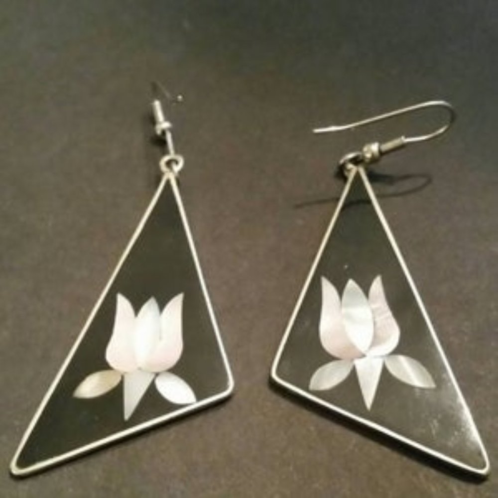 Vintage Mexican Inlay Earrings